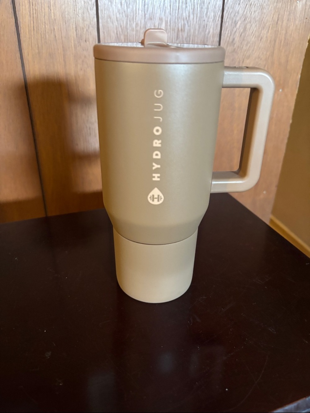 HydroJug Tan/Taupe Insulated Travel Mug with Handle